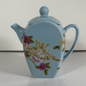 Elegant Floral Ceramic Teapot Songbird Garden by Rosie B. farmer